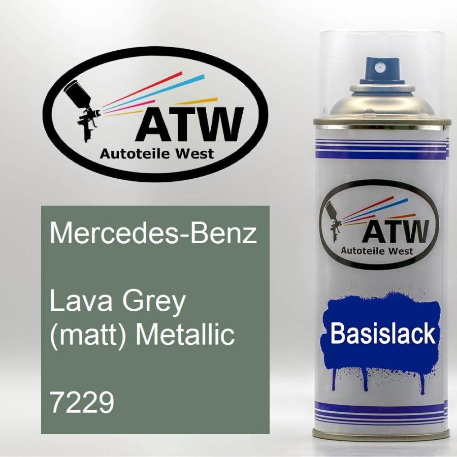 Mercedes-Benz, Lava Grey (matt) Metallic, 7229: 400ml Sprühdose, von ATW Autoteile West.
